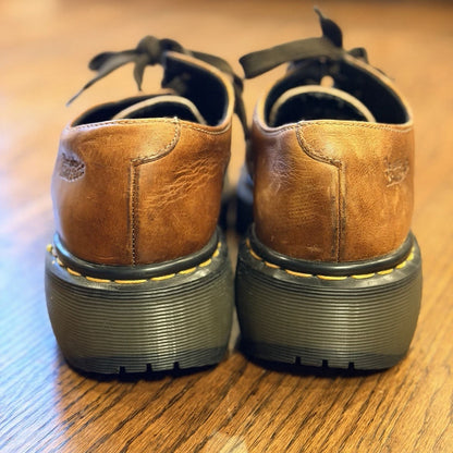 Dr. Martens 8651 Chunky Oxford Shoes Brown Leather Made in England Size 7