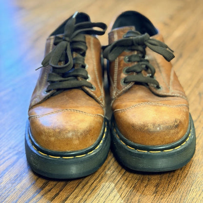 Dr. Martens 8651 Chunky Oxford Shoes Brown Leather Made in England Size 7